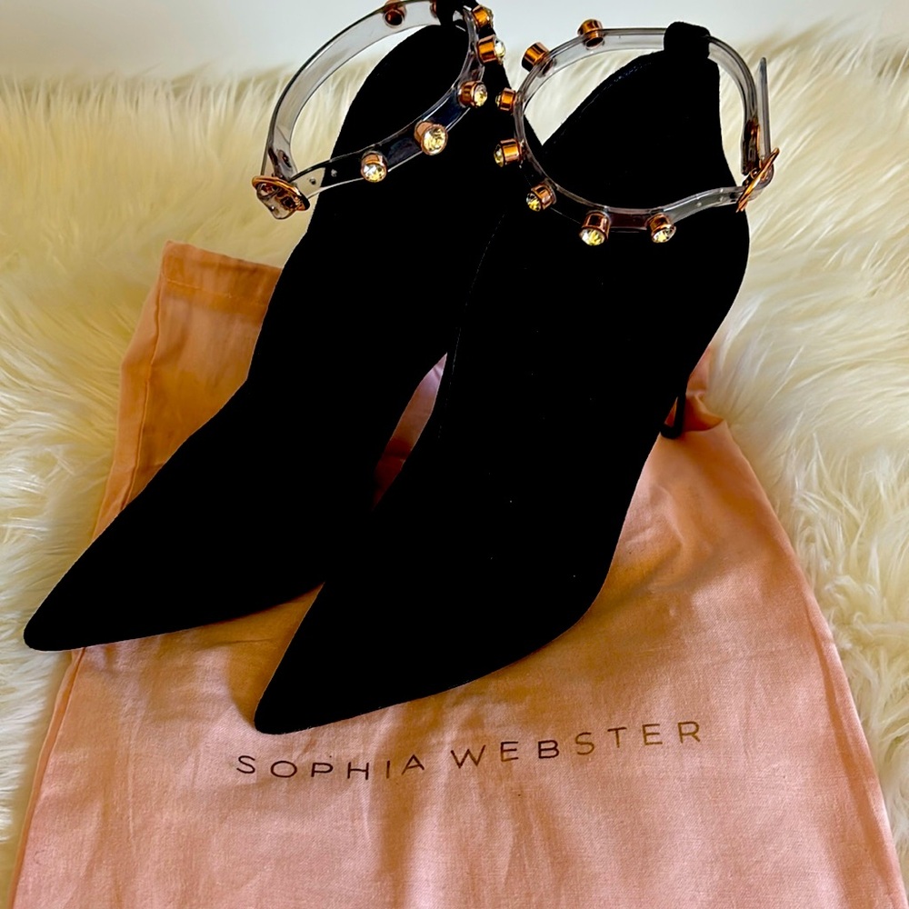 Sophia Webster bootie with gem ankle strap. Size 38